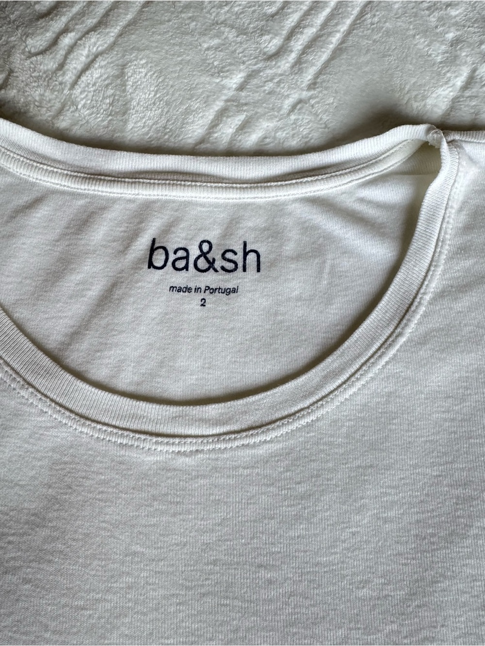 Ba&Sh White Tee With Navy Print View 4